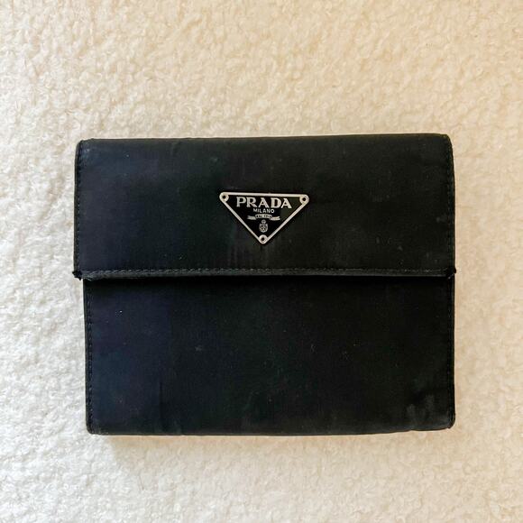 PRADA Black Nylon and Leather Wallet - Picture 1 of 10